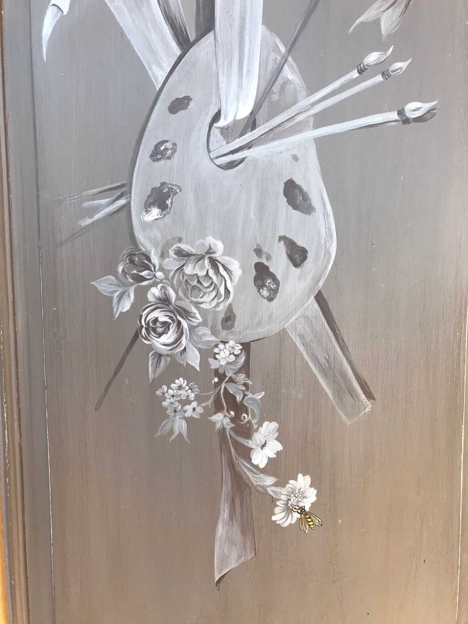 Double portes de placard peintes 1900