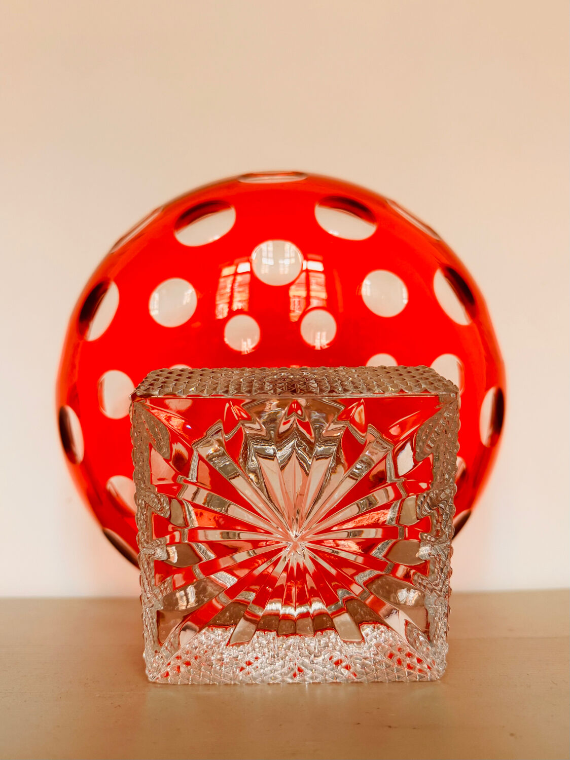 Large crystal bowl on a pedestal from Paris