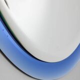 Miroir vintage années 70 Cristal Bleu Design A. Lupi pour Cristal Luxor