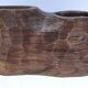 Carved solid wood pencil holder signed vintage