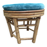 Vintage rattan pouf from the 60s