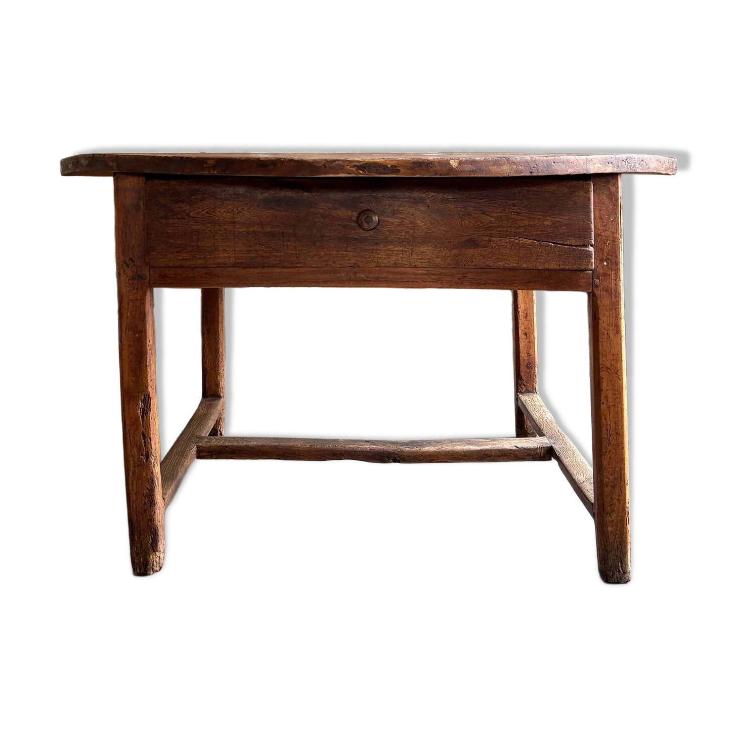 Round wooden farmhouse table
