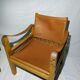 Pair of safari leather armchairs 50s