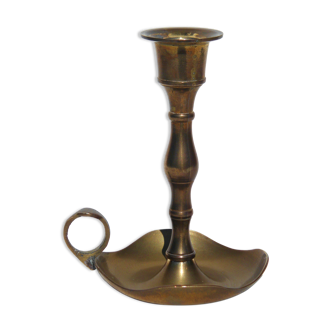 Golden brass candle holder 13 cm