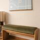 solid oak bench with customizable cushion