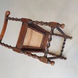 Wokkel chair with armrests and webbing seat