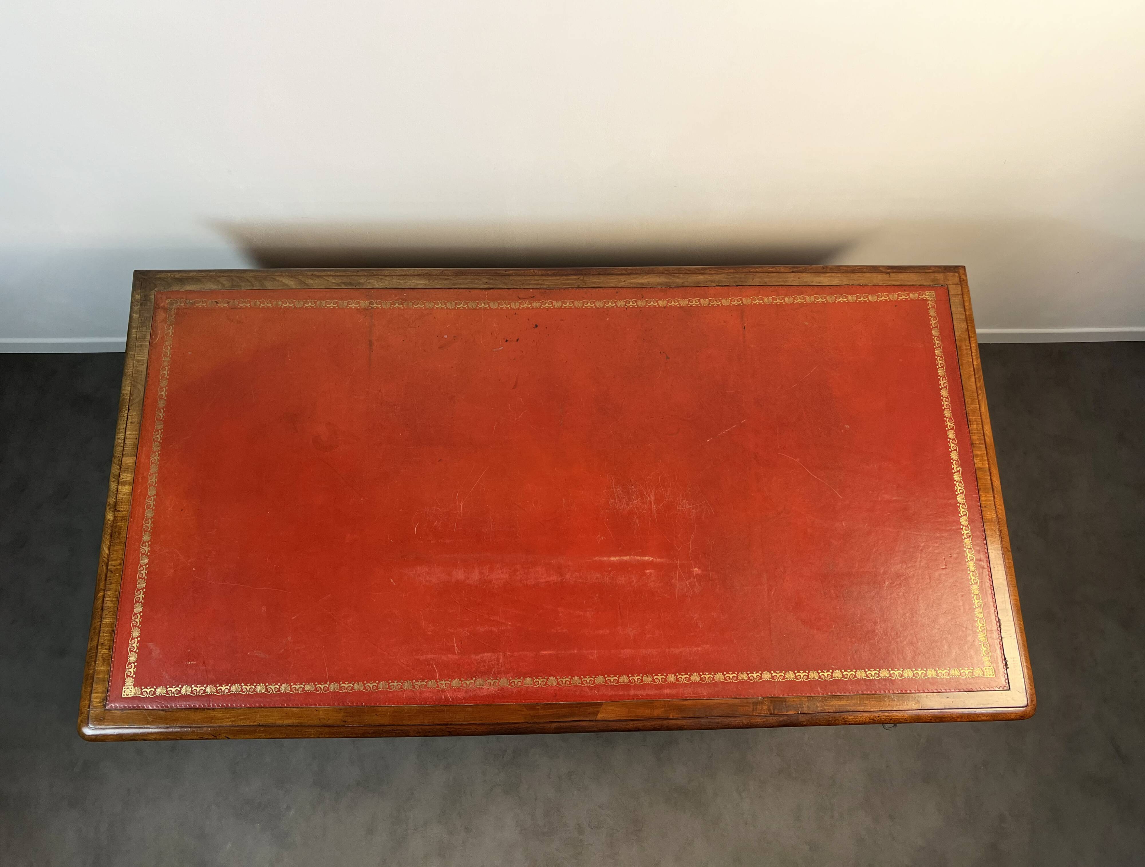 Bureau à caissons - acajou époque victorienne pedestal desk Angleterre XIXe