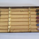 6 cuillères à café Mazagran doré à or fin 24 carats finition émaux en verre de Murano