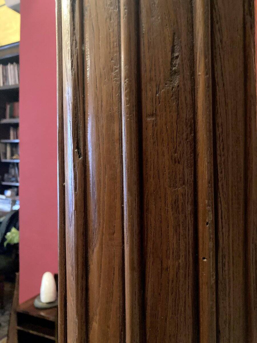 19th Century Italian Architectural Corinthian Wood Columns on Sandstone Plinths, Set of 2