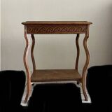 Art Deco wooden and marble side table