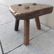 Tabouret tripode de ferme vintage en bois