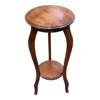20th century round art nouveau tripod stand in solid wood