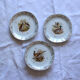 Set of 8 flat plates Limoges porcelain model duck pheasant partridge antique earthenware