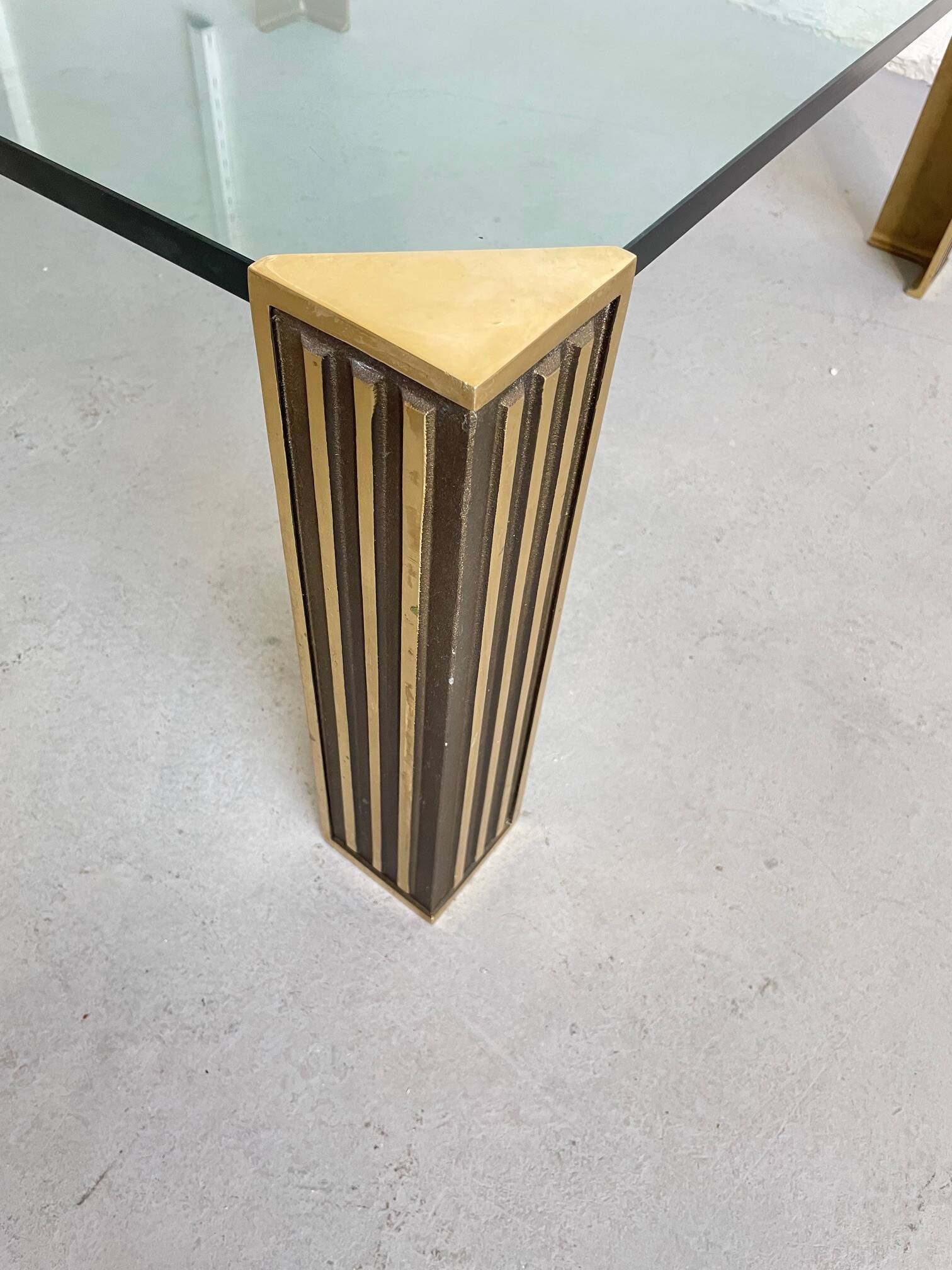 Vintage 1970s Peter Ghyzcy Brass Coffee Table