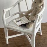 Children's armchair, white rattan