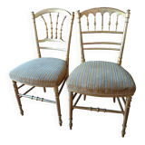 2 gilded Napoleon III bedroom chairs, 1900s