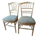 2 chaises dorées de chambre Napoléon III époque 1900
