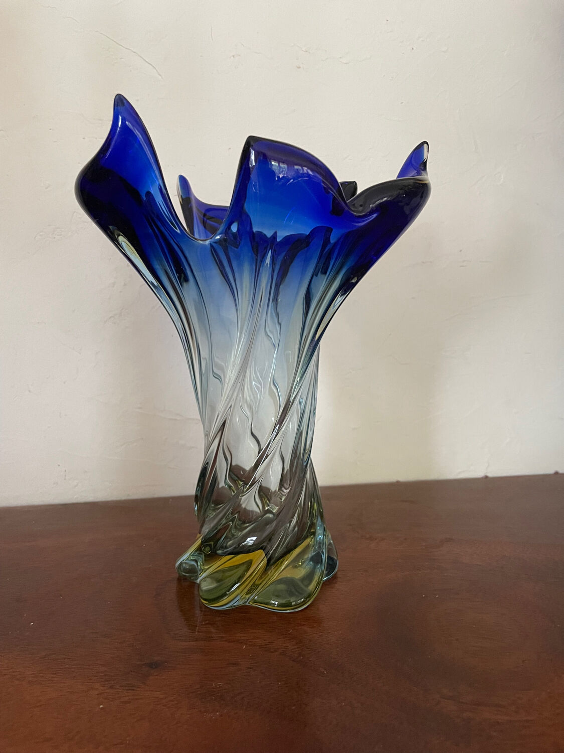 Vintage Murano twisted vase