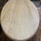 Oval oak dining table with vase legs