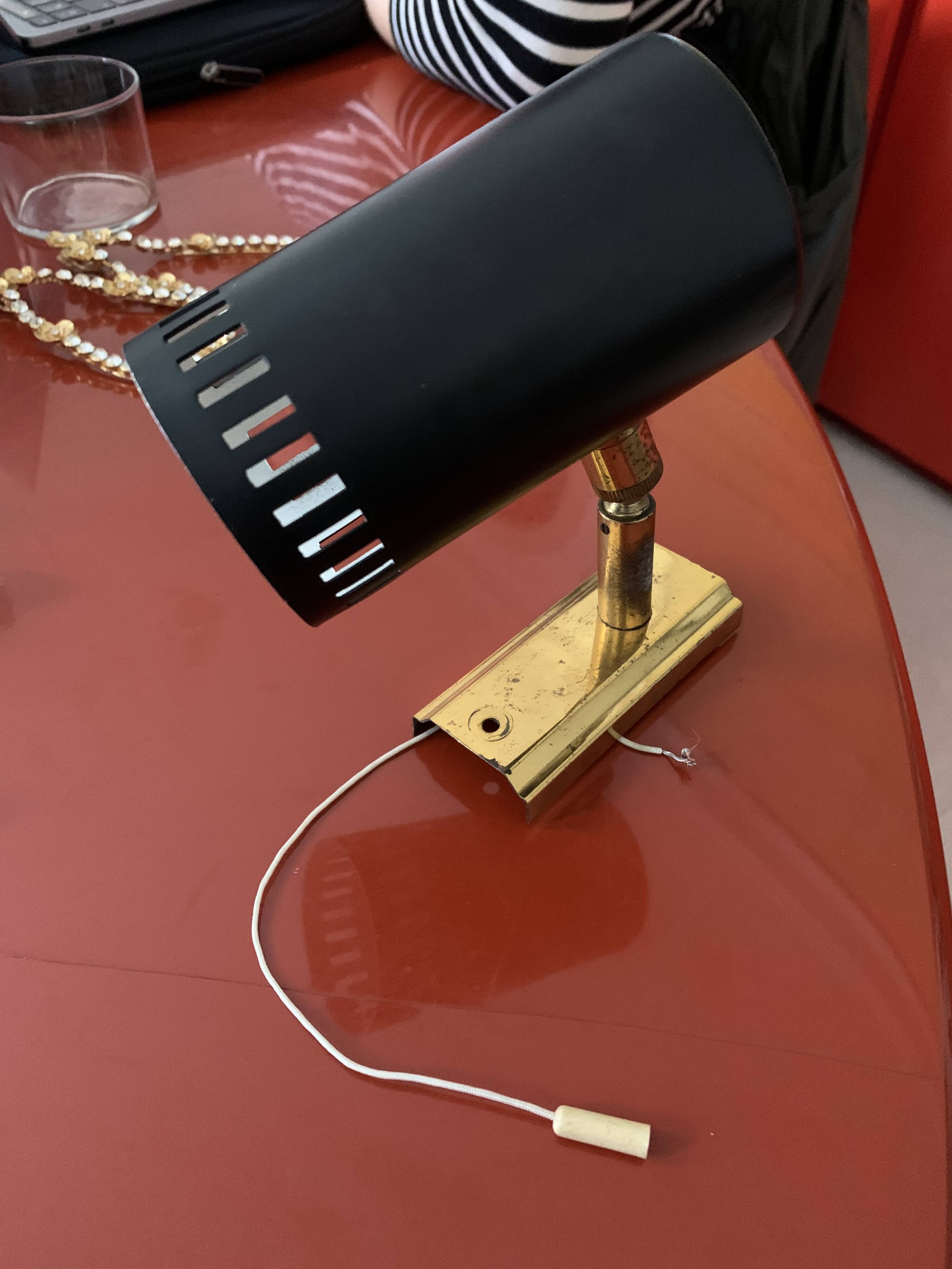 Stilnovo black and gold metal wall light