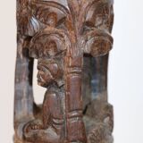 Large African art tower lamp base unique piece