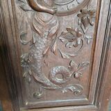 Ancienne porte en bois sculpté en chêne