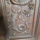Old carved oak wooden door
