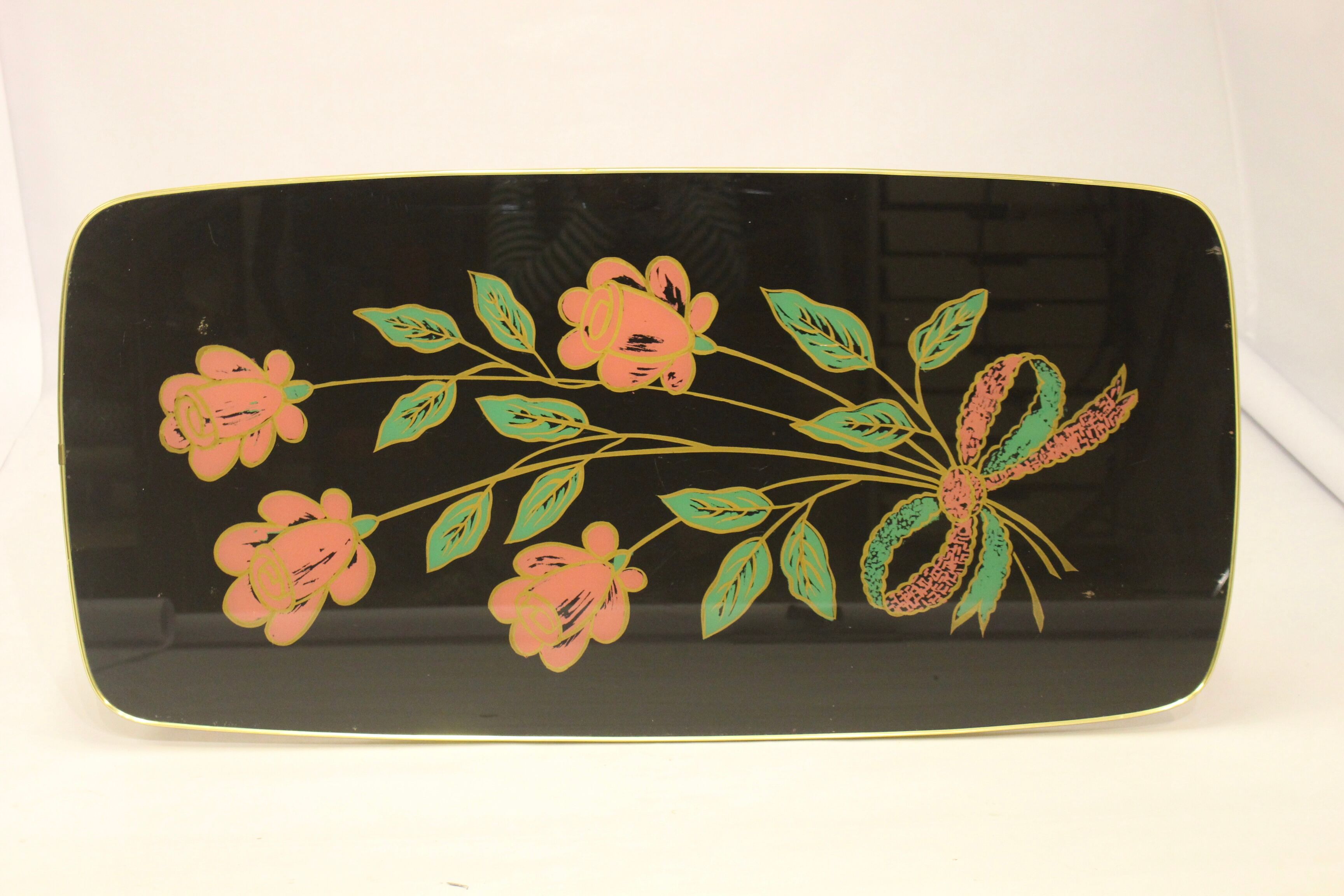 Vintage coffee table year 60 flower patterns