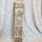 Vintage cutting service with knife and fork in wooden sheath