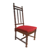 Chaise basse Napoléon III en velour rouge