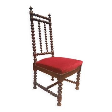 Napoleon III low chair in red velvet