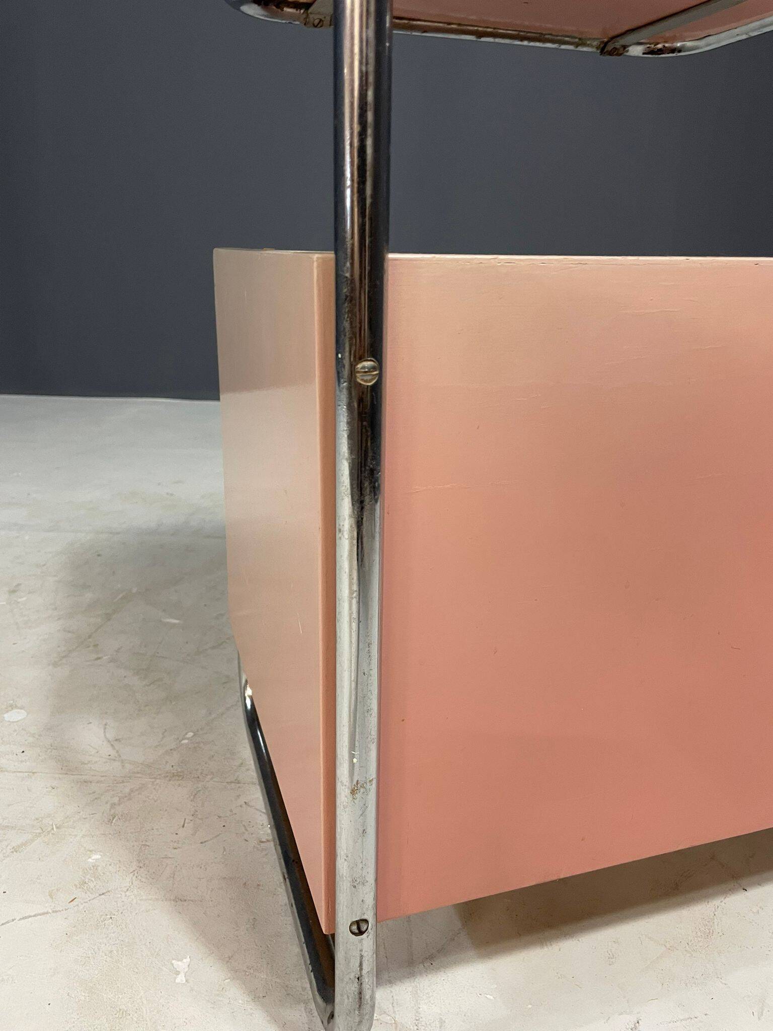 Kovona Bauhaus style bedside table, 1950s, Czechoslovakia