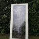 Window frame 179x88cm walnut oak wrought iron grille opening glass panel