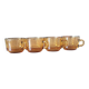 4 amber glass coffee cups