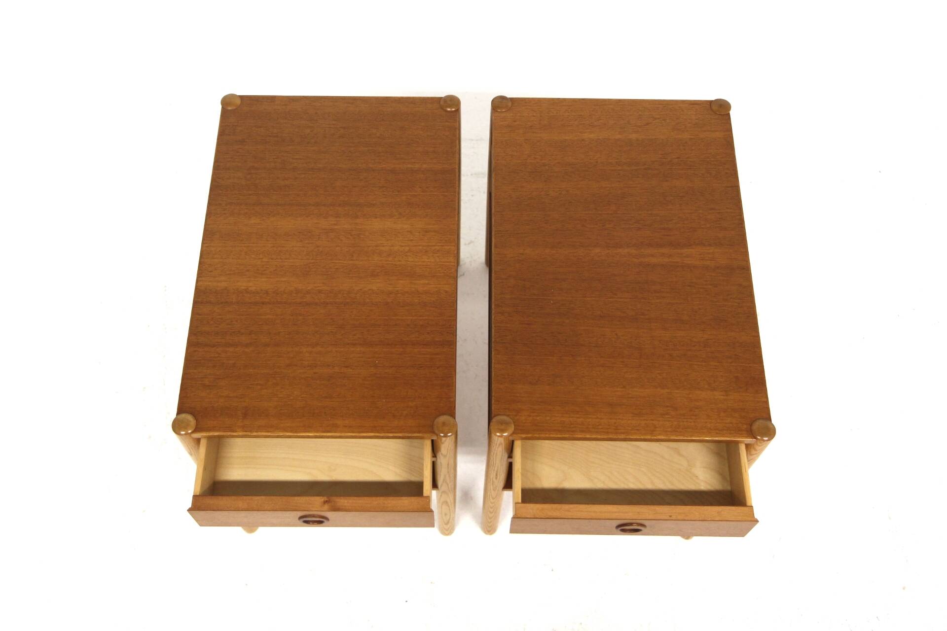 Pair of teak and oak bedside tables, Sweden, 1960