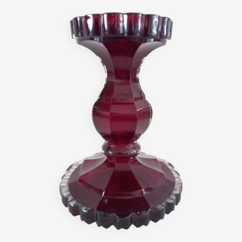 Bohemian Ruby Glass Chandelier Biedermeier Style