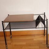 Black metal turntable table