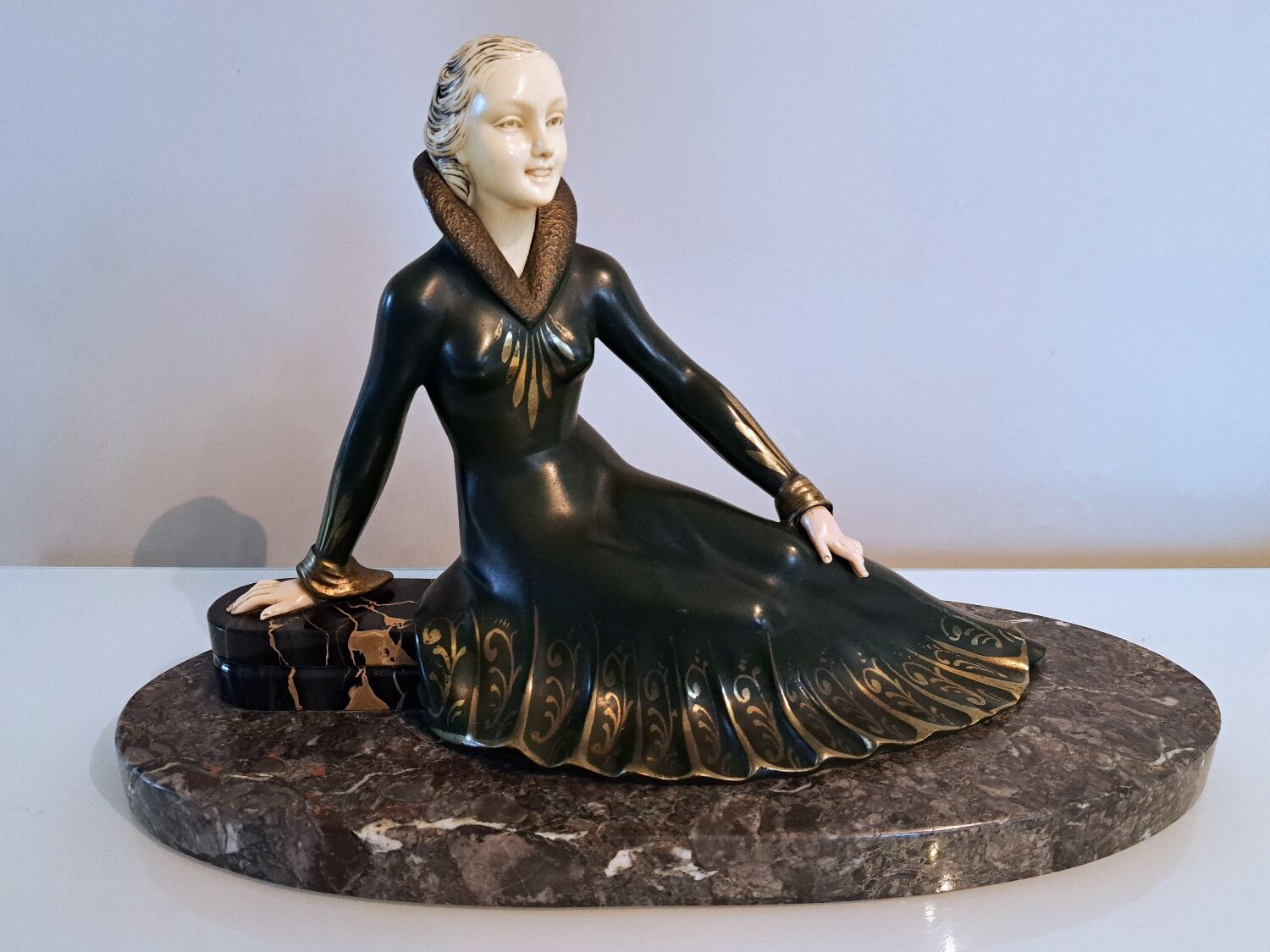 Sculpture chryselephantine signée Melani