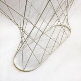 White Twisted Console 1980s  Noguchi Style USA Mid Century Oval