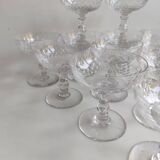 12 Baccarat crystal champagne glasses, circa 1920
