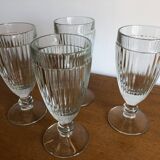 4 bistrot ice cream cups thick glass vintage