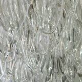 Cascading chandelier with wavy Murano crystals, 1970s