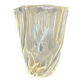 Luminarc vase in transparent glass swirl from the Arques glassworks 1970