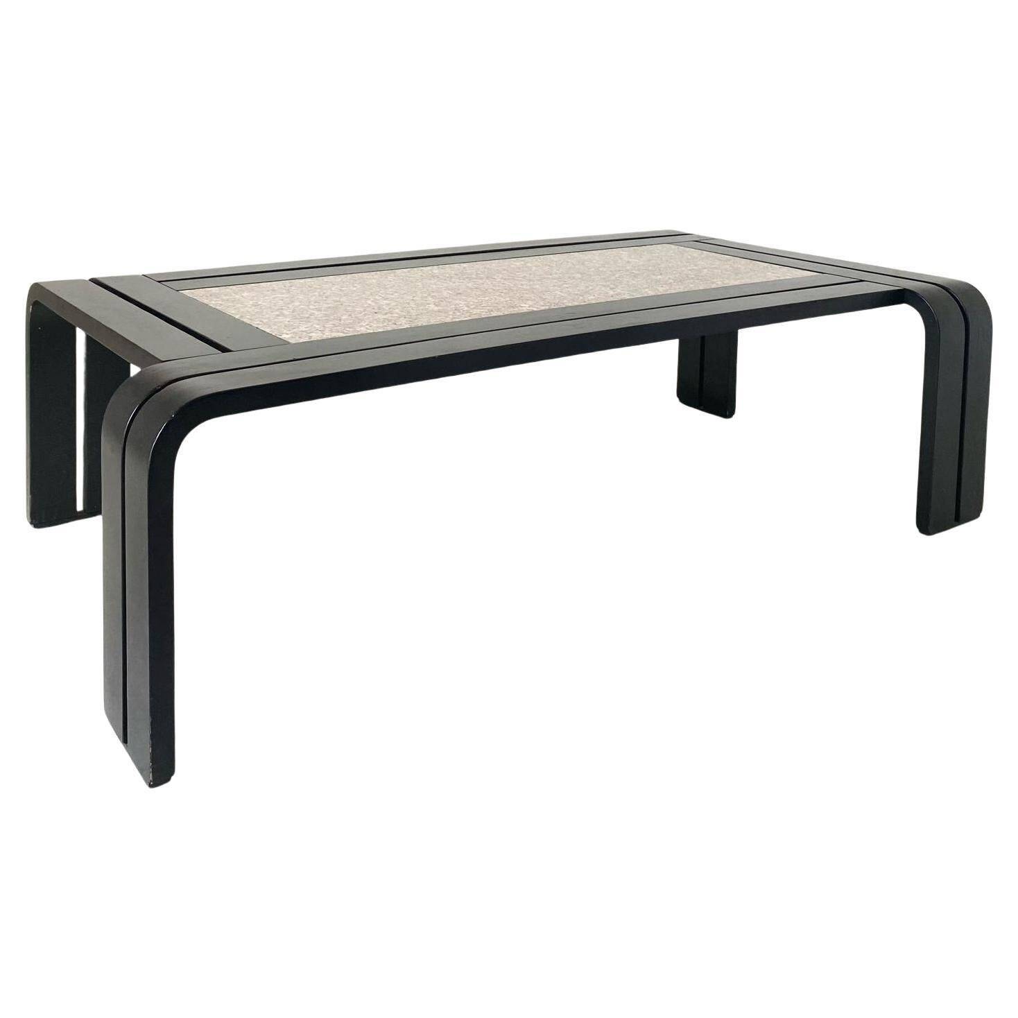 1980s vintage granite coffee table