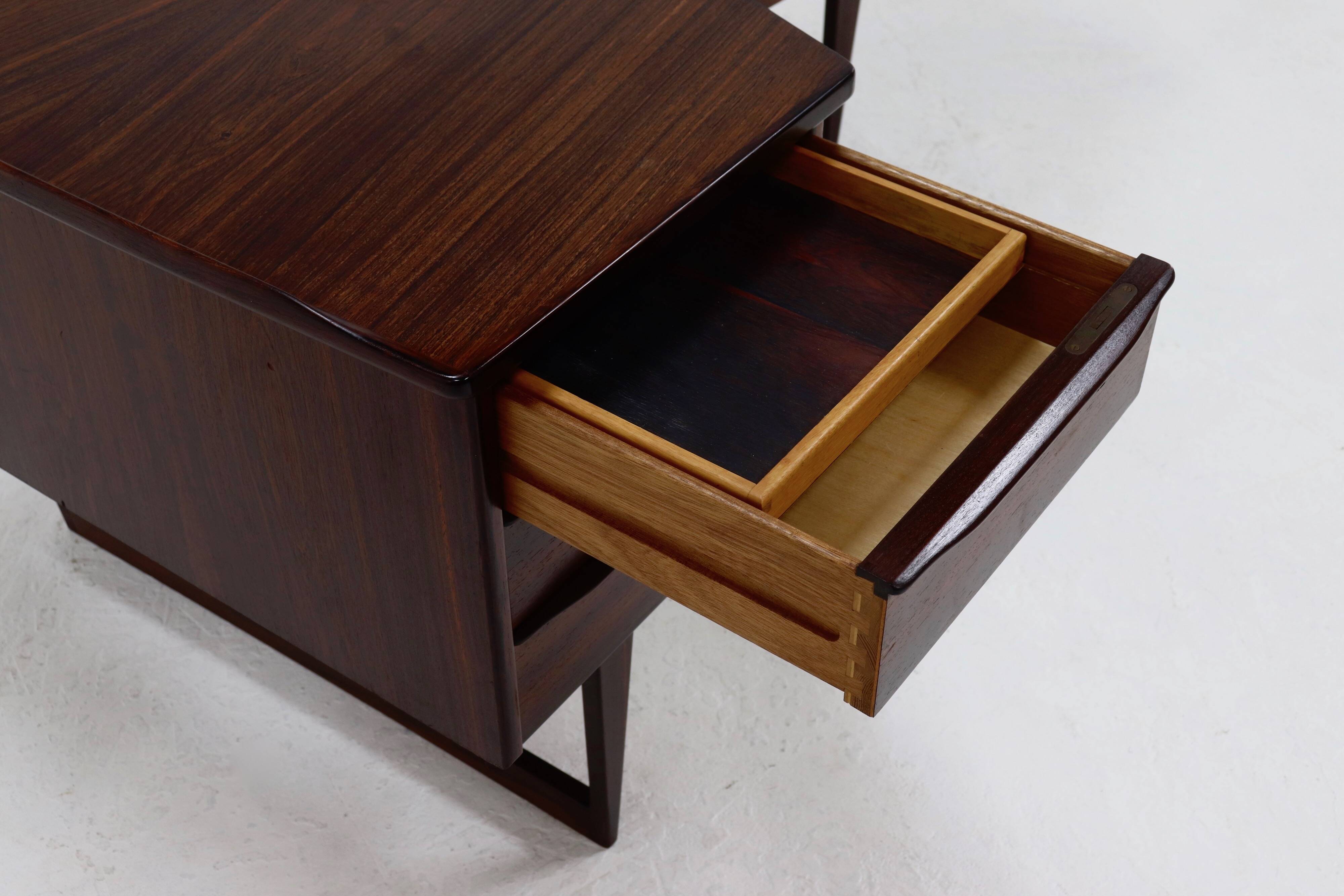 Rosewood Boomerang Desk by Peter Løvig Nielsen for Hedensted Møbelfabrik Denmark 1950s