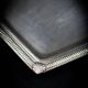 Silver-plated metal cake dish, shell design – hallmarked, 38 x 15 cm
