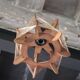 Suspension bois et fils tendus scandinave vintage, lustre, lampe de plafond