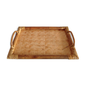 Rectangular rattan top / vintage 60s-70s