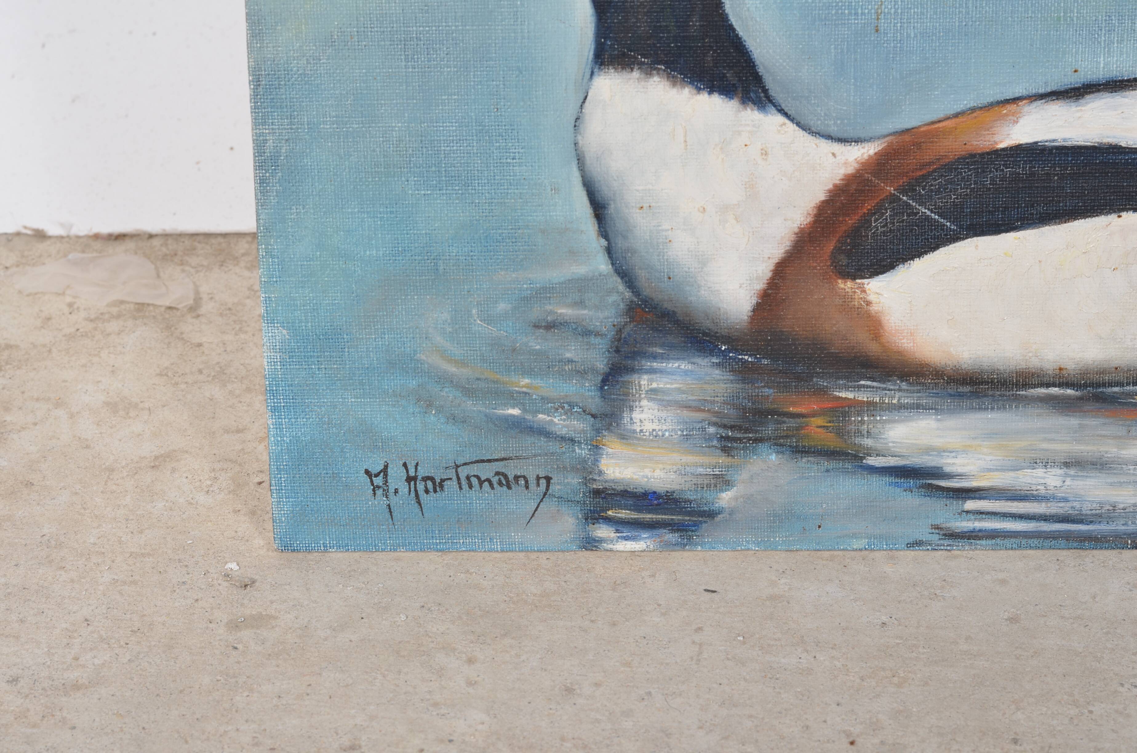 Huile sur toile canard