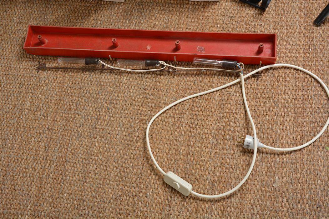 Long vintage red wall light